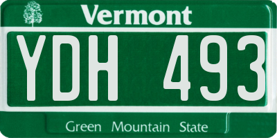 VT license plate YDH493