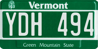 VT license plate YDH494