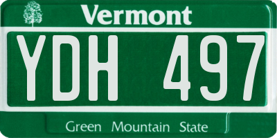 VT license plate YDH497