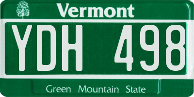 VT license plate YDH498