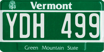 VT license plate YDH499