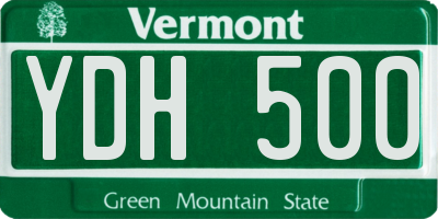 VT license plate YDH500