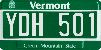 VT license plate YDH501
