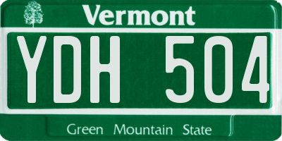 VT license plate YDH504