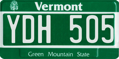 VT license plate YDH505