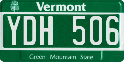 VT license plate YDH506