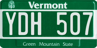 VT license plate YDH507