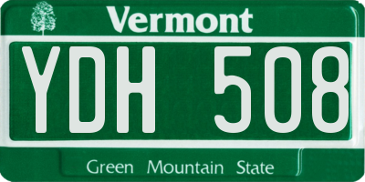 VT license plate YDH508