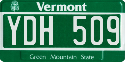 VT license plate YDH509