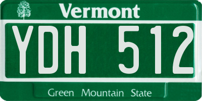 VT license plate YDH512
