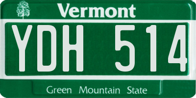 VT license plate YDH514