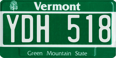 VT license plate YDH518