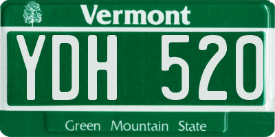 VT license plate YDH520