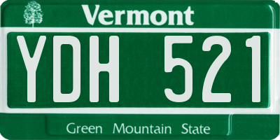 VT license plate YDH521