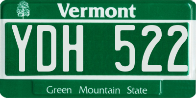 VT license plate YDH522