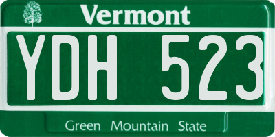 VT license plate YDH523