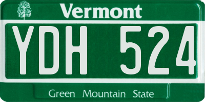 VT license plate YDH524