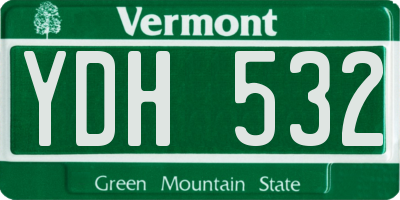 VT license plate YDH532