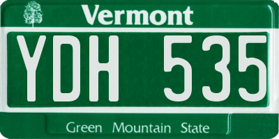 VT license plate YDH535