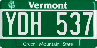 VT license plate YDH537