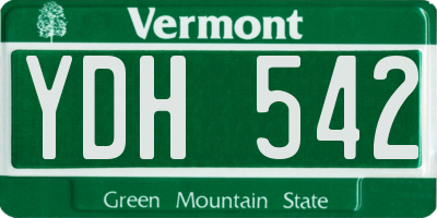 VT license plate YDH542