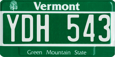 VT license plate YDH543