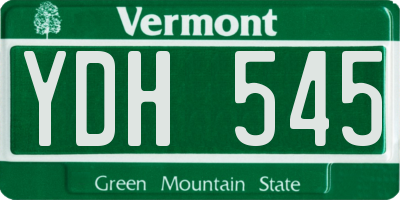 VT license plate YDH545