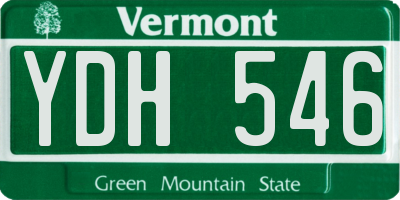 VT license plate YDH546