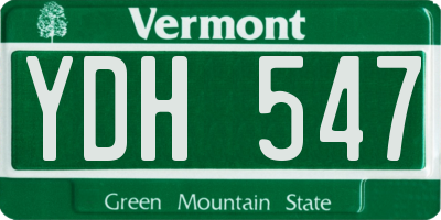 VT license plate YDH547