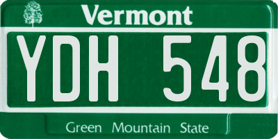 VT license plate YDH548