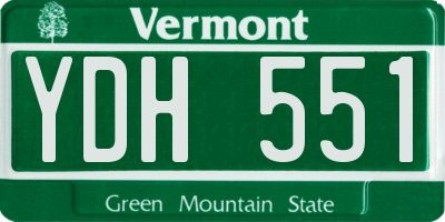 VT license plate YDH551