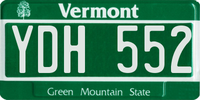 VT license plate YDH552