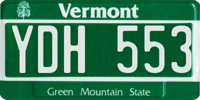 VT license plate YDH553