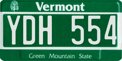 VT license plate YDH554