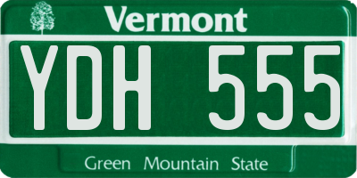 VT license plate YDH555