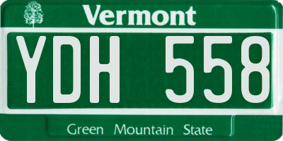 VT license plate YDH558