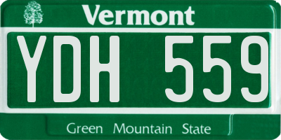 VT license plate YDH559
