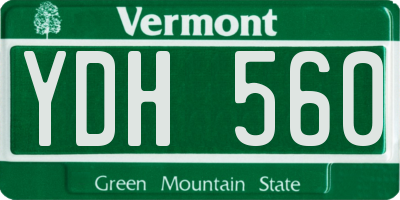 VT license plate YDH560