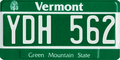 VT license plate YDH562
