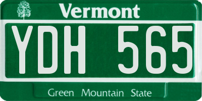 VT license plate YDH565