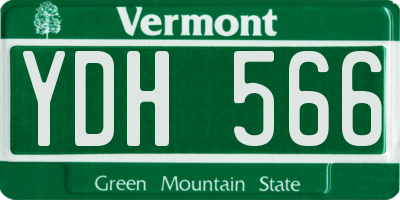 VT license plate YDH566