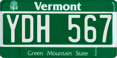 VT license plate YDH567