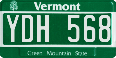 VT license plate YDH568