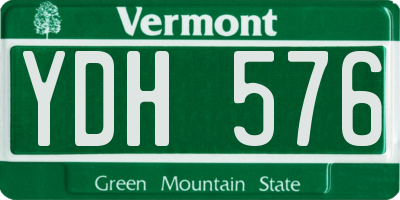 VT license plate YDH576