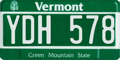 VT license plate YDH578