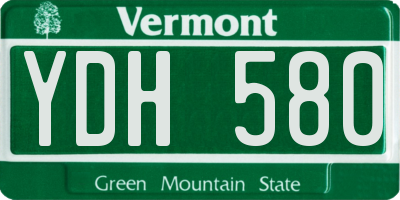 VT license plate YDH580