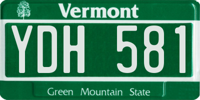 VT license plate YDH581
