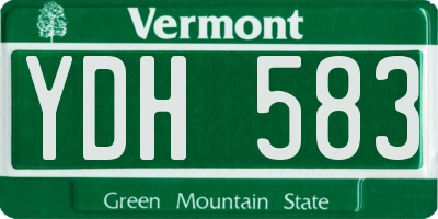 VT license plate YDH583