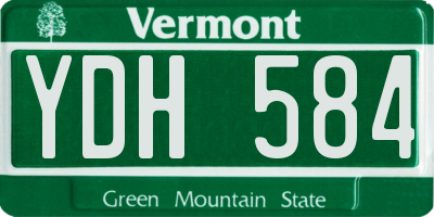 VT license plate YDH584