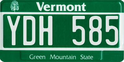VT license plate YDH585